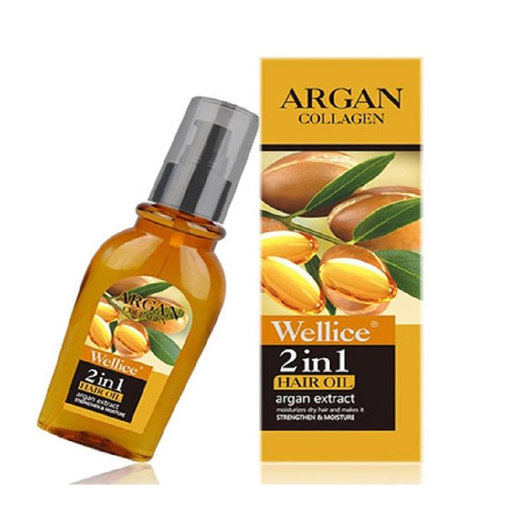 روغن آرگان دو کار حاوی کلاژن Wellice ظرفیت ۱۲۰ میلی لیتر